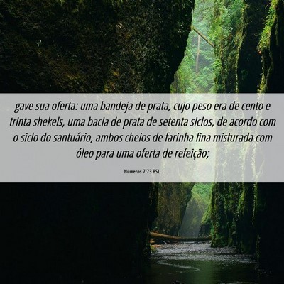 Picture 06 - Números 7:73 BSL - gave sua oferta: uma bandeja de prata, cujo peso - Bible Verse Picture