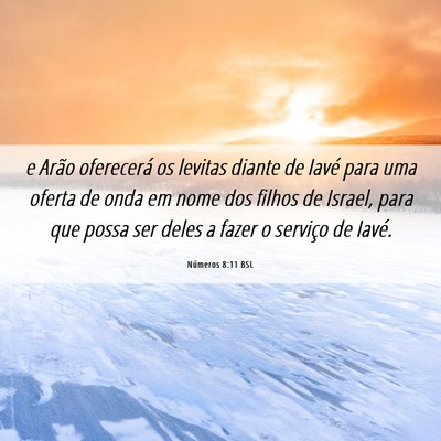 Picture 06 - Números 8:11 BSL - e Arão oferecerá os levitas diante de Iavé - Bible Verse Picture