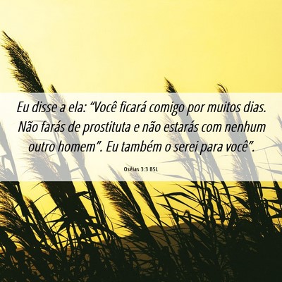Picture 06 - Oséias 3:3 BSL - Eu disse a ela: “Você ficará comigo por - Bible Verse Picture