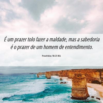Picture 06 - Provérbios 10:23 BSL - É um prazer tolo fazer a maldade, mas a - Bible Verse Picture