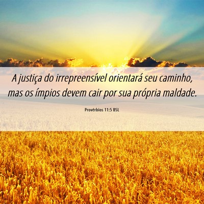 Picture 06 - Provérbios 11:5 BSL - A justiça do irrepreensível orientará seu - Bible Verse Picture