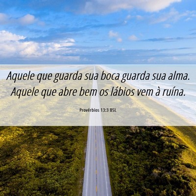 Picture 06 - Provérbios 13:3 BSL - Aquele que guarda sua boca guarda sua alma. - Bible Verse Picture