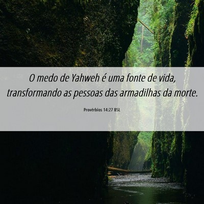 Picture 06 - Provérbios 14:27 BSL - O medo de Yahweh é uma fonte de vida, - Bible Verse Picture