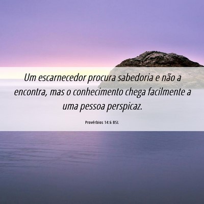 Picture 06 - Provérbios 14:6 BSL - Um escarnecedor procura sabedoria e não a - Bible Verse Picture