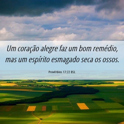 Picture 06 - Provérbios 17:22 BSL - Um coração alegre faz um bom remédio, mas um - Bible Verse Picture