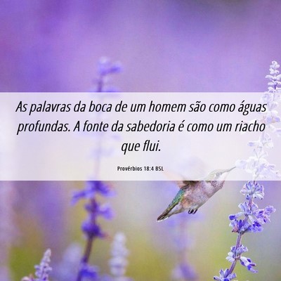 Picture 06 - Provérbios 18:4 BSL - As palavras da boca de um homem são como águas - Bible Verse Picture