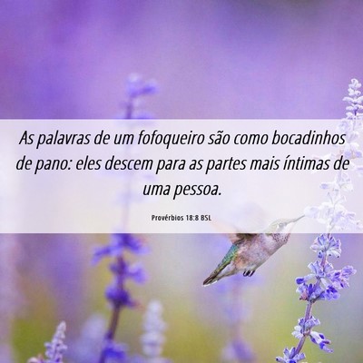 Picture 06 - Provérbios 18:8 BSL - As palavras de um fofoqueiro são como bocadinhos - Bible Verse Picture