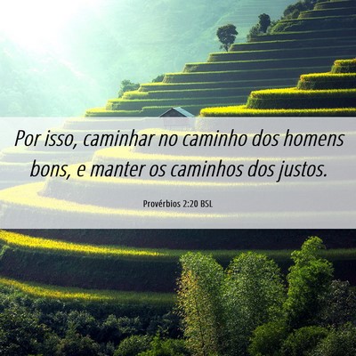 Picture 06 - Provérbios 2:20 BSL - Por isso, caminhar no caminho dos homens bons, e - Bible Verse Picture