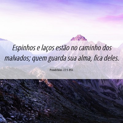 Picture 06 - Provérbios 22:5 BSL - Espinhos e laços estão no caminho dos malvados; - Bible Verse Picture
