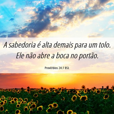 Picture 06 - Provérbios 24:7 BSL - A sabedoria é alta demais para um tolo. Ele não - Bible Verse Picture