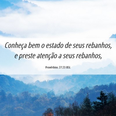 Picture 06 - Provérbios 27:23 BSL - Conheça bem o estado de seus rebanhos, e preste - Bible Verse Picture