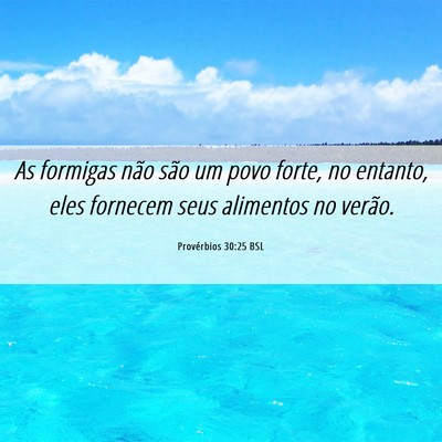 Picture 06 - Provérbios 30:25 BSL - As formigas não são um povo forte, no entanto, - Bible Verse Picture