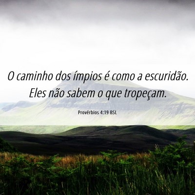 Picture 06 - Provérbios 4:19 BSL - O caminho dos ímpios é como a escuridão. Eles - Bible Verse Picture