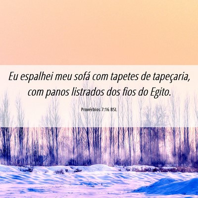 Picture 06 - Provérbios 7:16 BSL - Eu espalhei meu sofá com tapetes de tapeçaria, - Bible Verse Picture