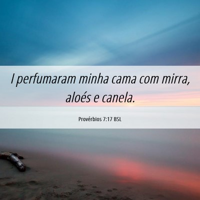 Picture 06 - Provérbios 7:17 BSL - I perfumaram minha cama com mirra, aloés e - Bible Verse Picture