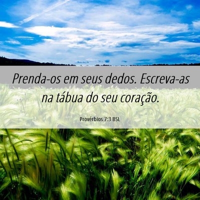 Picture 06 - Provérbios 7:3 BSL - Prenda-os em seus dedos. Escreva-as na tábua do - Bible Verse Picture