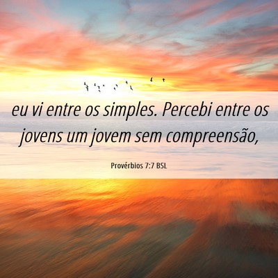 Picture 06 - Provérbios 7:7 BSL - eu vi entre os simples. Percebi entre os jovens - Bible Verse Picture
