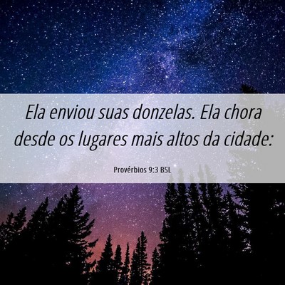 Picture 06 - Provérbios 9:3 BSL - Ela enviou suas donzelas. Ela chora desde os - Bible Verse Picture