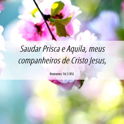 Picture 06 - Romanos 16:3 BSL - Saudar Prisca e Aquila, meus companheiros de - Bible Verse Picture