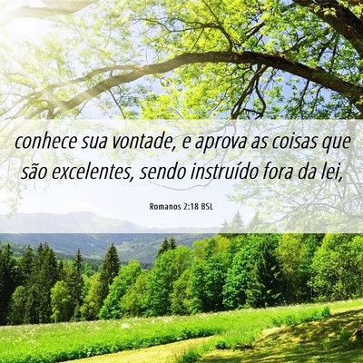 Picture 06 - Romanos 2:18 BSL - conhece sua vontade, e aprova as coisas que são - Bible Verse Picture
