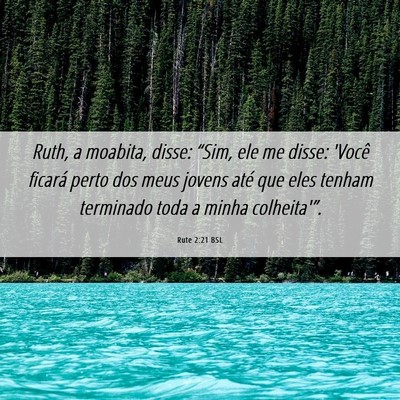 Picture 06 - Rute 2:21 BSL - Ruth, a moabita, disse: “Sim, ele me disse: - Bible Verse Picture
