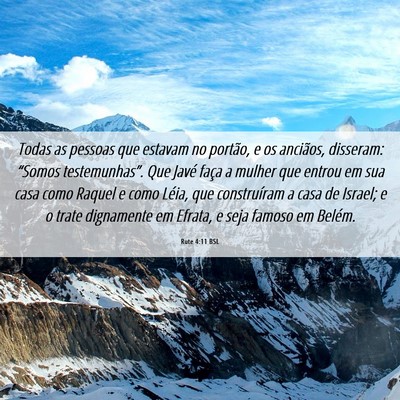 Picture 06 - Rute 4:11 BSL - Todas as pessoas que estavam no portão, e os - Bible Verse Picture