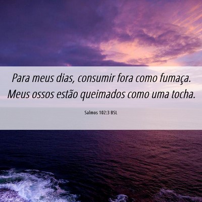 Picture 06 - Salmos 102:3 BSL - Para meus dias, consumir fora como fumaça. Meus - Bible Verse Picture
