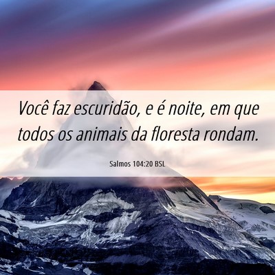 Picture 06 - Salmos 104:20 BSL - Você faz escuridão, e é noite, em que todos os - Bible Verse Picture