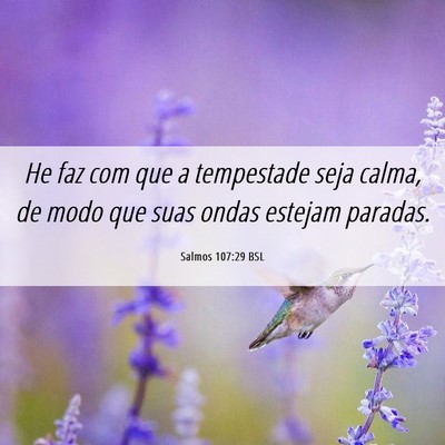 Picture 06 - Salmos 107:29 BSL - He faz com que a tempestade seja calma, de modo - Bible Verse Picture