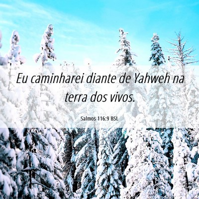 Picture 06 - Salmos 116:9 BSL - Eu caminharei diante de Yahweh na terra dos - Bible Verse Picture