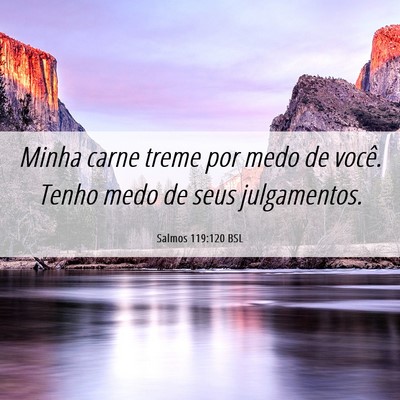 Picture 06 - Salmos 119:120 BSL - Minha carne treme por medo de você. Tenho medo - Bible Verse Picture