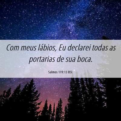Picture 06 - Salmos 119:13 BSL - Com meus lábios, Eu declarei todas as portarias - Bible Verse Picture