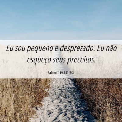 Picture 06 - Salmos 119:141 BSL - Eu sou pequeno e desprezado. Eu não esqueço - Bible Verse Picture