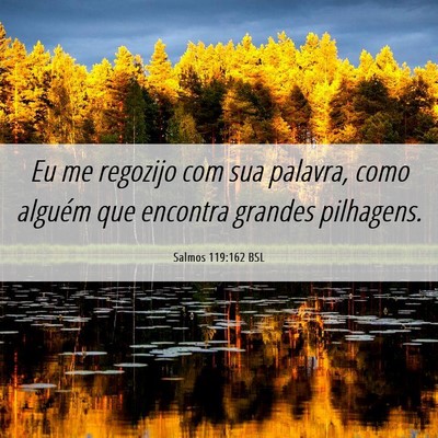 Picture 06 - Salmos 119:162 BSL - Eu me regozijo com sua palavra, como alguém que - Bible Verse Picture