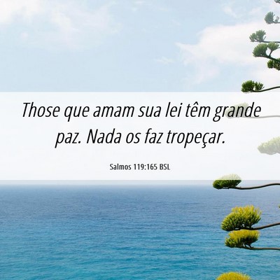 Picture 06 - Salmos 119:165 BSL - Those que amam sua lei têm grande paz. Nada os - Bible Verse Picture
