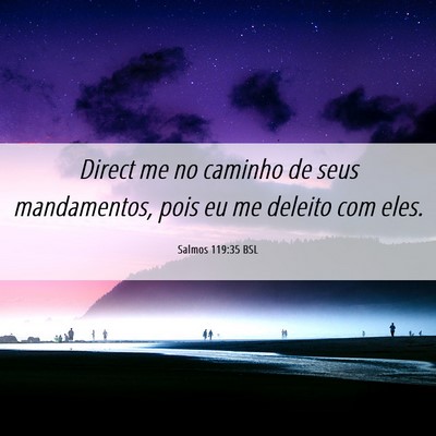 Picture 06 - Salmos 119:35 BSL - Direct me no caminho de seus mandamentos, pois eu - Bible Verse Picture