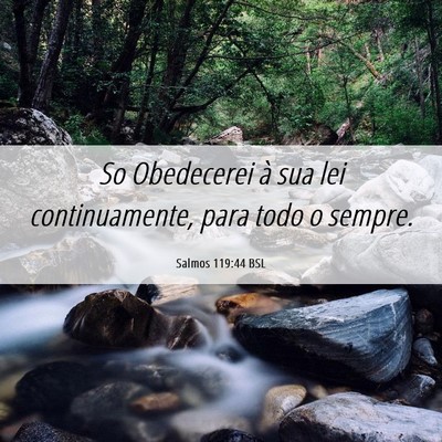 Picture 06 - Salmos 119:44 BSL - So Obedecerei à sua lei continuamente, para todo - Bible Verse Picture