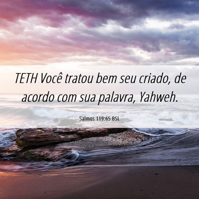 Picture 06 - Salmos 119:65 BSL - TETH Você tratou bem seu criado, de acordo com - Bible Verse Picture