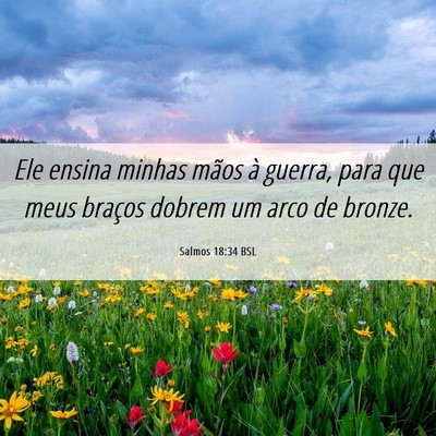 Picture 06 - Salmos 18:34 BSL - Ele ensina minhas mãos à guerra, para que meus - Bible Verse Picture