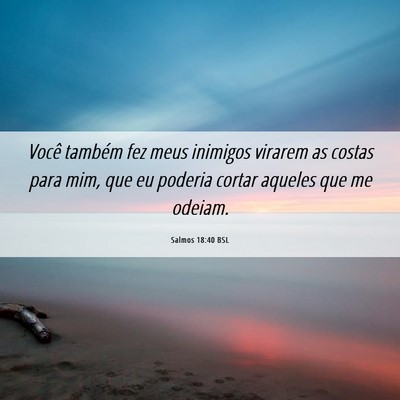 Picture 06 - Salmos 18:40 BSL - Você também fez meus inimigos virarem as costas - Bible Verse Picture