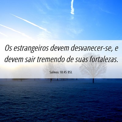 Picture 06 - Salmos 18:45 BSL - Os estrangeiros devem desvanecer-se, e devem sair - Bible Verse Picture