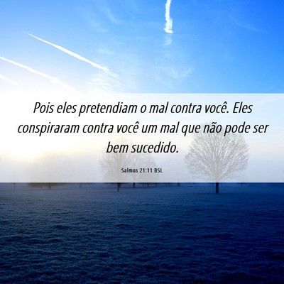 Picture 06 - Salmos 21:11 BSL - Pois eles pretendiam o mal contra você. Eles - Bible Verse Picture
