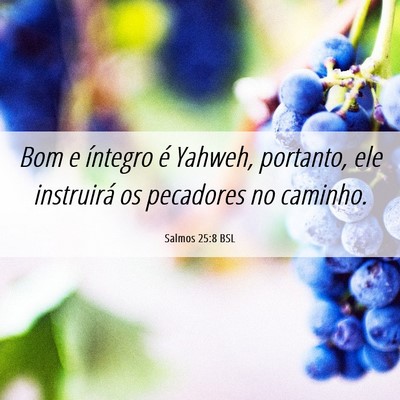Picture 06 - Salmos 25:8 BSL - Bom e íntegro é Yahweh, portanto, ele - Bible Verse Picture