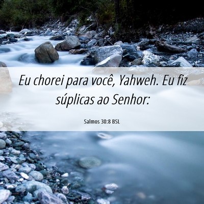 Picture 06 - Salmos 30:8 BSL - Eu chorei para você, Yahweh. Eu fiz súplicas ao - Bible Verse Picture