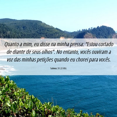 Picture 06 - Salmos 31:22 BSL - Quanto a mim, eu disse na minha pressa: “Estou - Bible Verse Picture