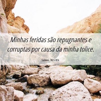 Picture 06 - Salmos 38:5 BSL - Minhas feridas são repugnantes e corruptas por - Bible Verse Picture