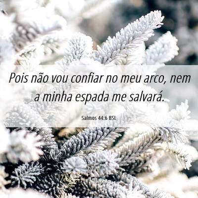 Picture 06 - Salmos 44:6 BSL - Pois não vou confiar no meu arco, nem a minha - Bible Verse Picture