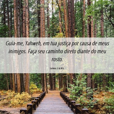 Picture 06 - Salmos 5:8 BSL - Guia-me, Yahweh, em tua justiça por causa de - Bible Verse Picture