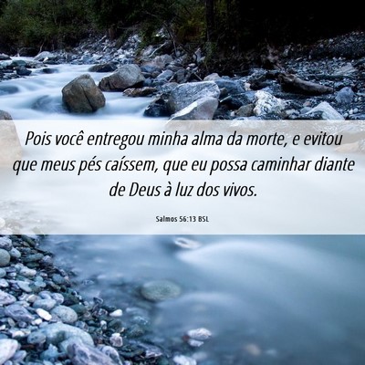 Picture 06 - Salmos 56:13 BSL - Pois você entregou minha alma da morte, e evitou - Bible Verse Picture