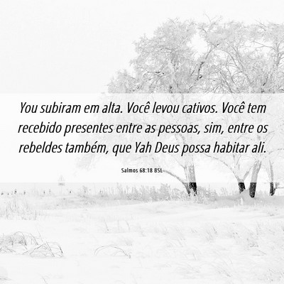 Picture 06 - Salmos 68:18 BSL - You subiram em alta. Você levou cativos. Você - Bible Verse Picture